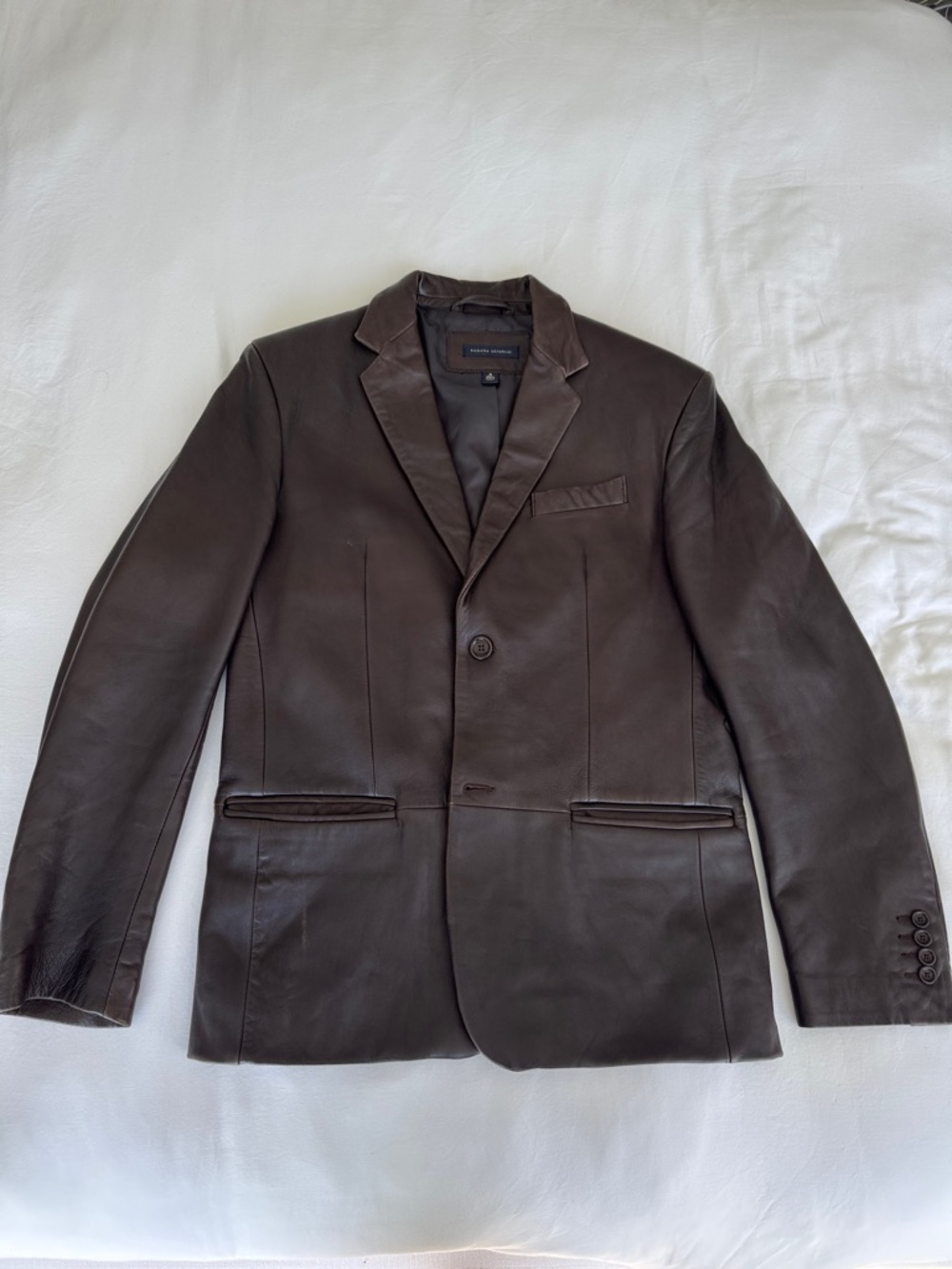 Banana Republic Men's Dark Brown Leather Blazer